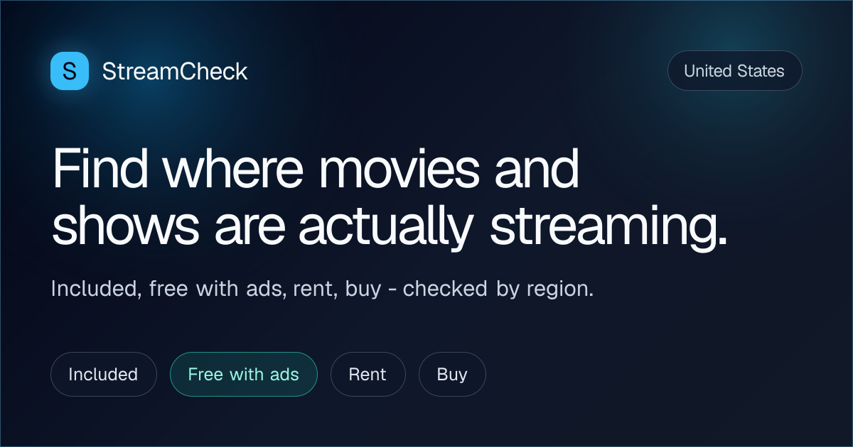 StreamCheck — Find Where Movies and Shows Are Streaming